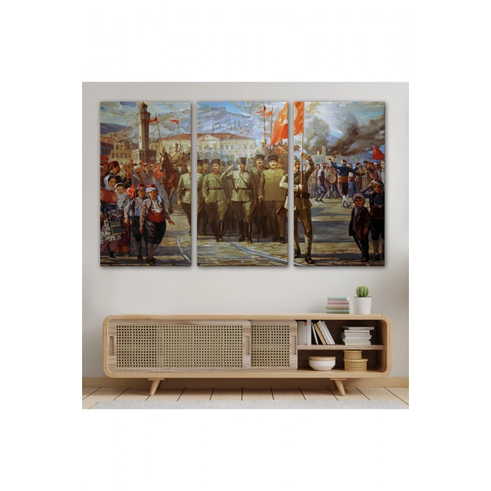 İzmirin Kurtuluşu Tablosu - Atatürkün İzmire Girişi-6627