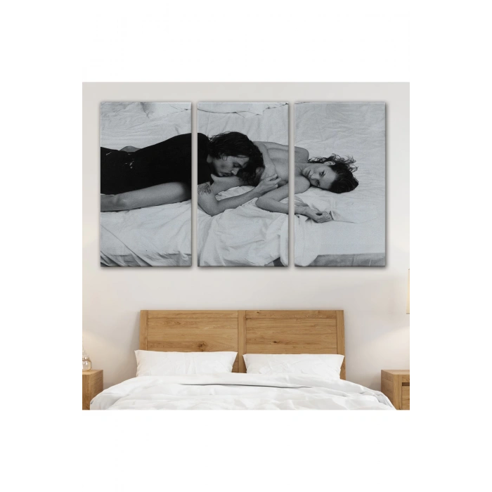 Johnny Depp ve Kate Moss Duvar Tablosu, Siyah Beyaz-6525