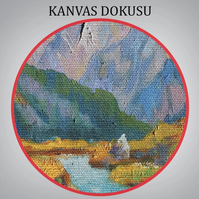 Kafkas Dağları Manzaralı Yağlıboya Görünüm Dekoratif Kanvas Duvar Tablosu-3603