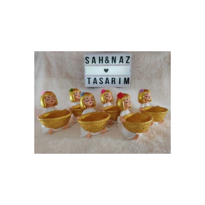 Kahve Yanı Sunumluk Altın Kızlar Lokumcu Kız 3lü Set