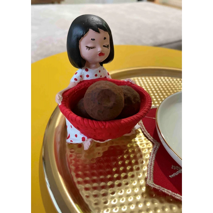 Kahve Yanı Sunumluk Lokumcu Kızlar 2Li Set (puantiyeli)