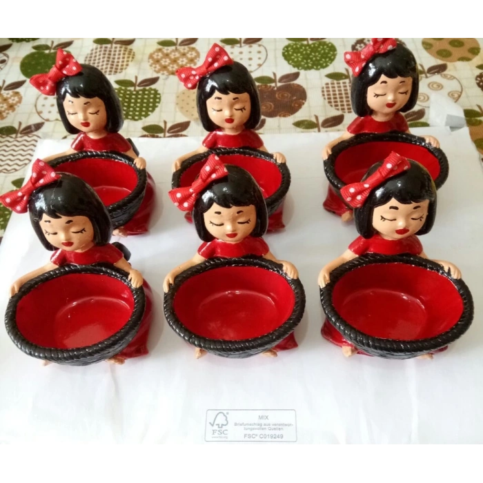 Kahve Yanı Sunumluk Lokumcu Kızlar 6 Lı Set