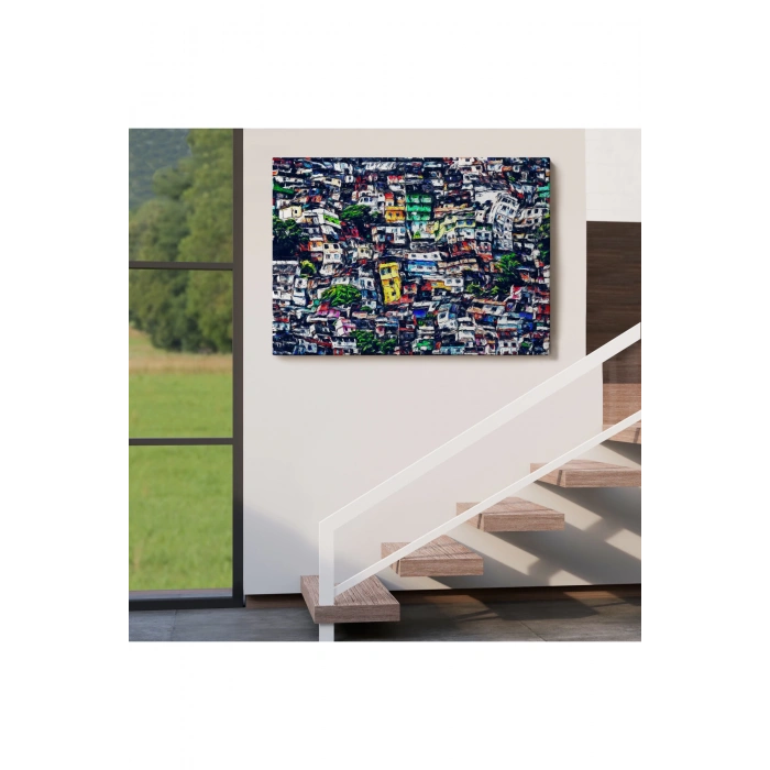 Kalabalık Şehir Manzarası Duvar Tablosu-1228