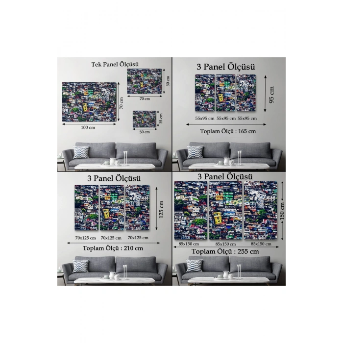 Kalabalık Şehir Manzarası Duvar Tablosu-1228