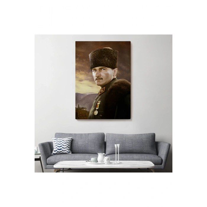 Kalpaklı Mustafa Kemal Atatürk Duvar Tablosu -6448