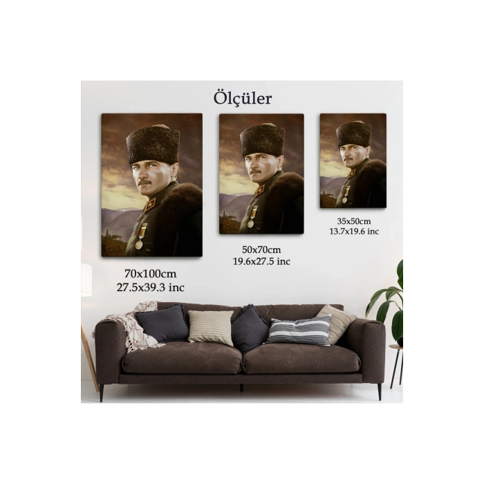 Kalpaklı Mustafa Kemal Atatürk Duvar Tablosu -6448