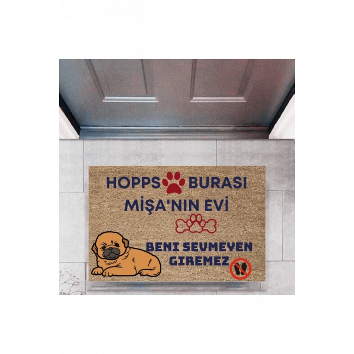 Kapı Önü Paspası Dekoratif Dijital Baskı Hopps  P-2475