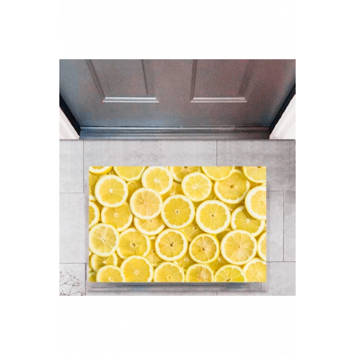 Kapı Önü Paspası Dekoratif Dijital Baskı Limon P-2327