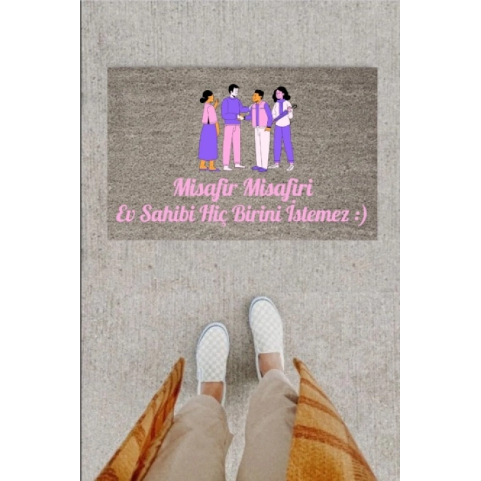 Kapı Önü Paspası Dekoratif Dijital Baskı Misafir P-2349