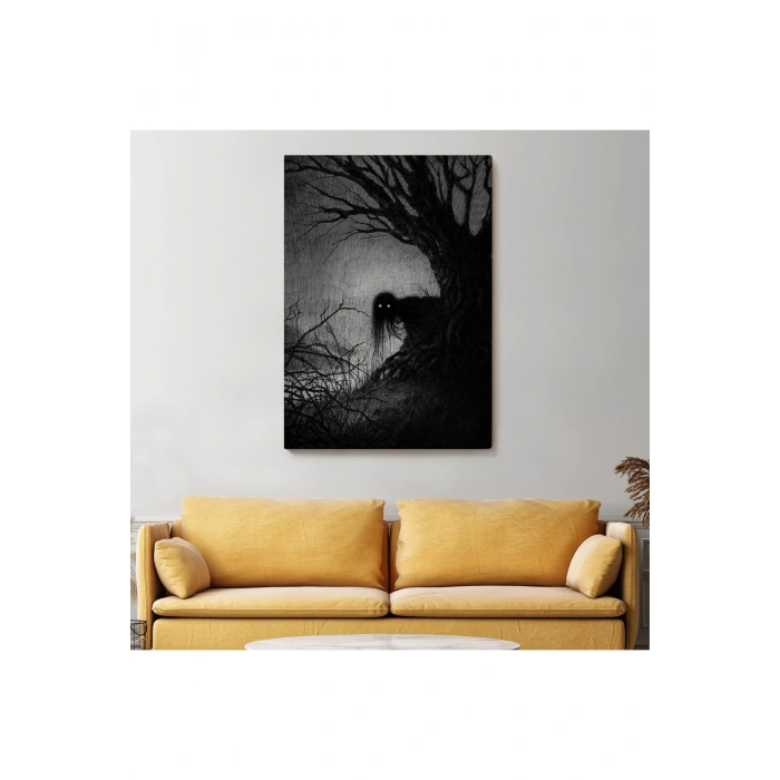 Karanlık İçindeki Korkunç Bir Çift Göz Tablosu-6288