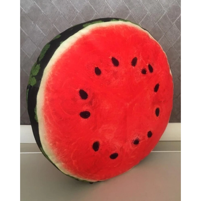 Karpuz Desenli Dekoratif Çok Amaçlı Yer Bahçe Balkon Kamp Minderi Çapı 65 cm