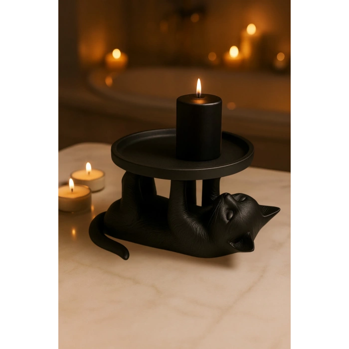 Kedi Sunumluk Tabak Siyah 14 x 14