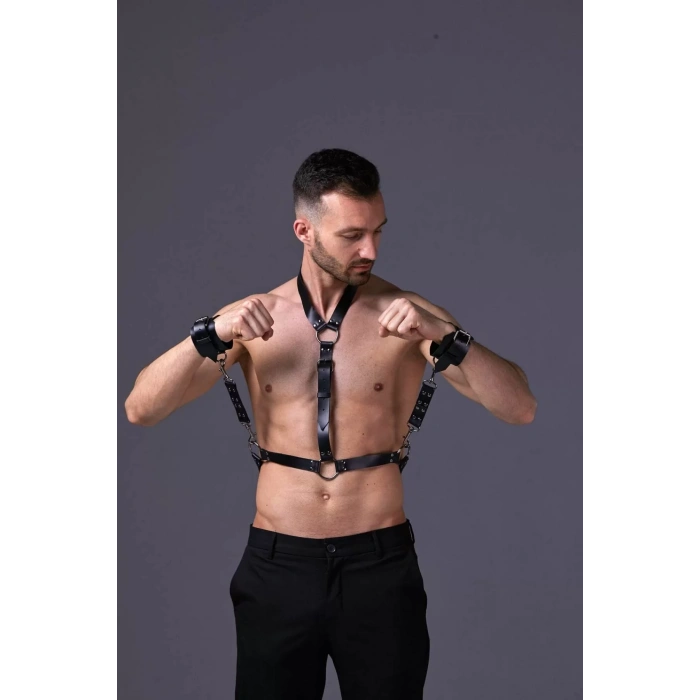 Kelepçeli Takım Erkek Harness Deri