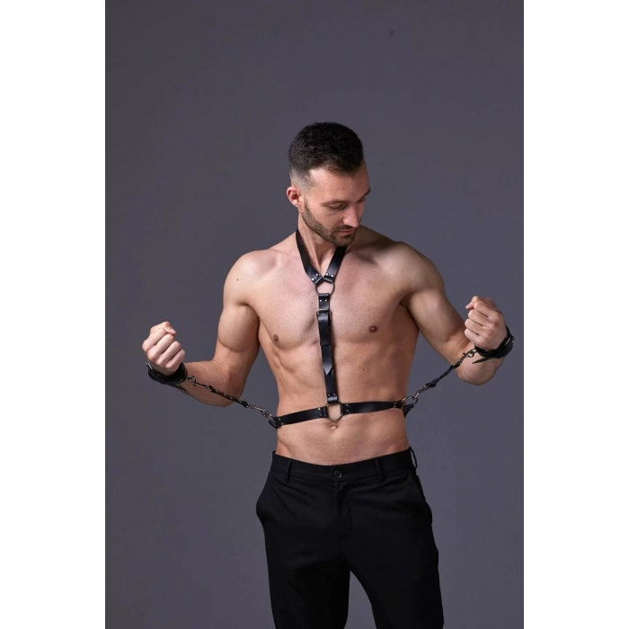 Kelepçeli Takım Erkek Harness Deri
