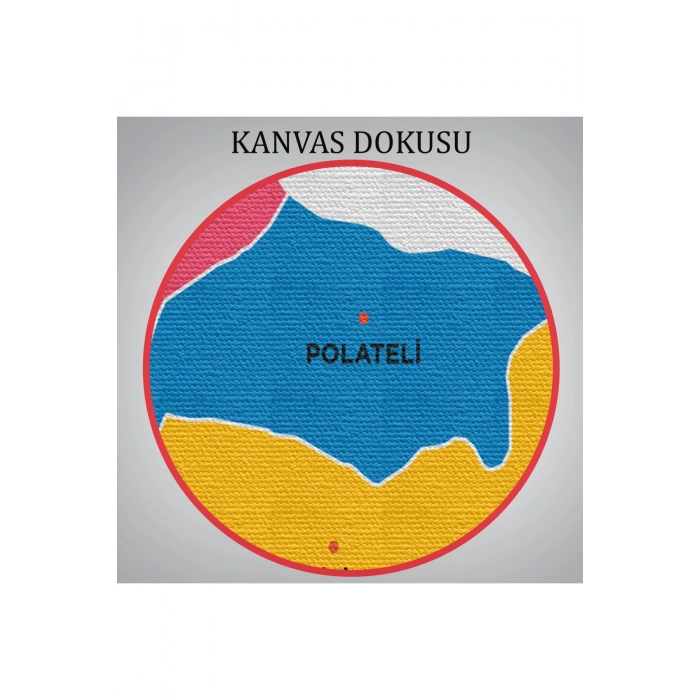 Kilis İli ve İlçeler Haritası  Dekoratif Kanvas Tablo 1388