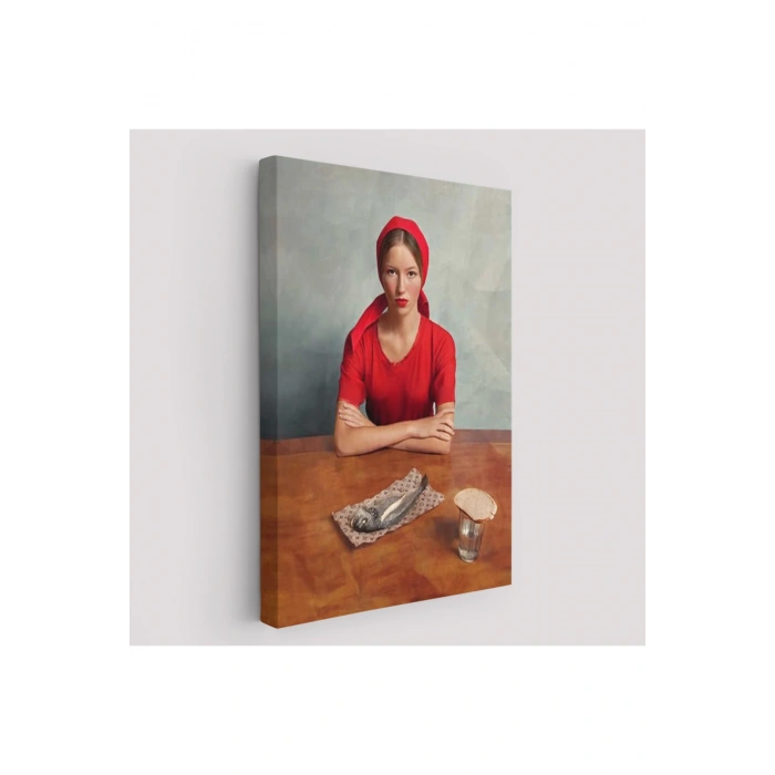 Kımızı Kıyafetli Kız ve Bir Adet Balık Tablosu-6264