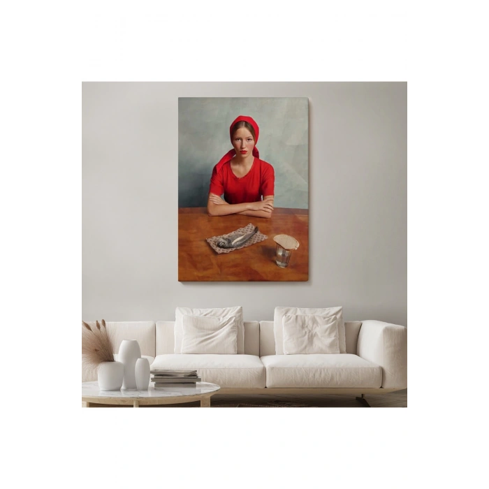 Kımızı Kıyafetli Kız ve Bir Adet Balık Tablosu-6264