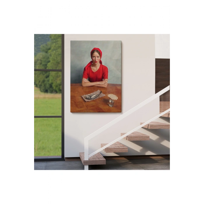 Kımızı Kıyafetli Kız ve Bir Adet Balık Tablosu-6264