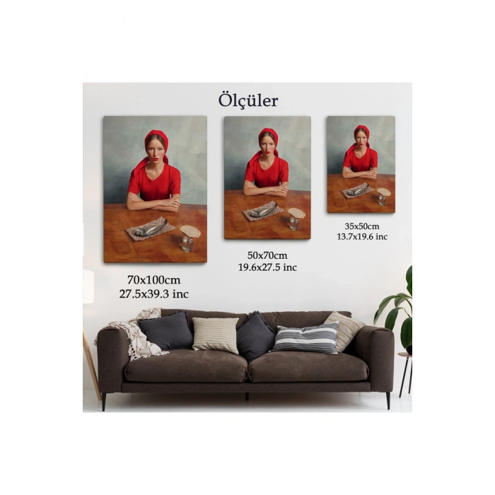 Kımızı Kıyafetli Kız ve Bir Adet Balık Tablosu-6264