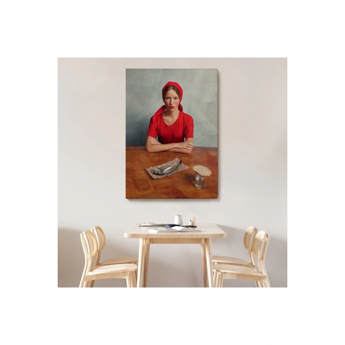 Kımızı Kıyafetli Kız ve Bir Adet Balık Tablosu-6264