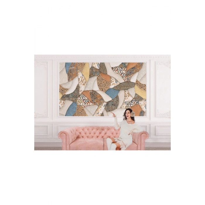 Kırık Mermer Parçaları Desenli Duvar Kağıdı-5765