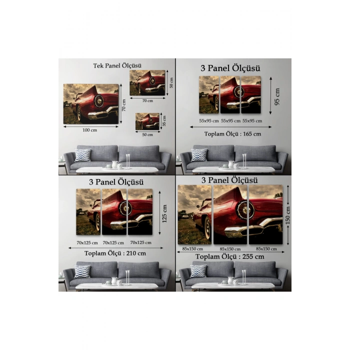 Kırmızı Klasik Araba Tablosu-6597