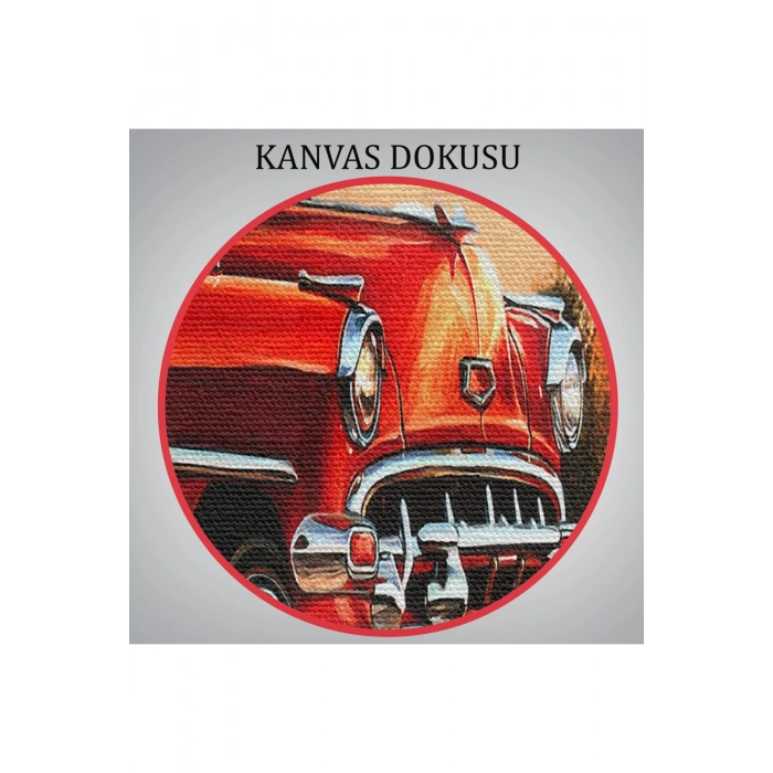 Kırmızı Klasik Araba Tablosu-6608