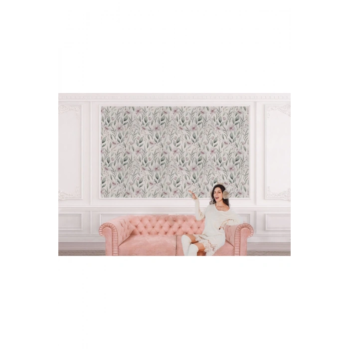 Klasik Çiçekli ve Yapraklı Duvar Kağıdı-5559