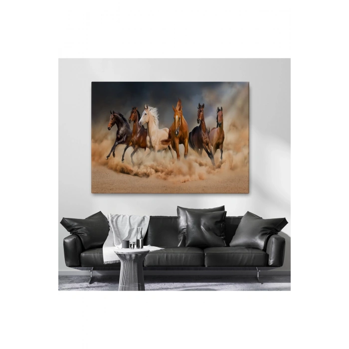 Koşan Atlar Dekoratif Kanvas Tablo 1126
