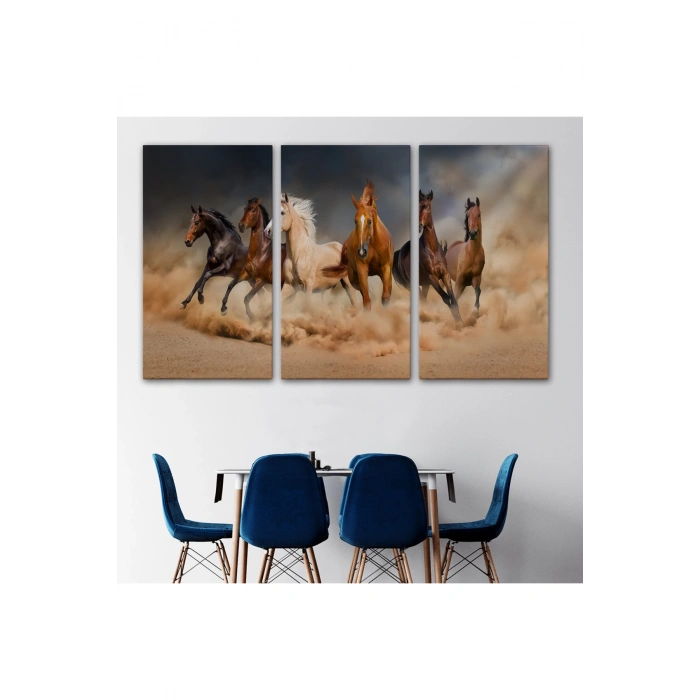 Koşan Atlar Dekoratif Kanvas Tablo 1126