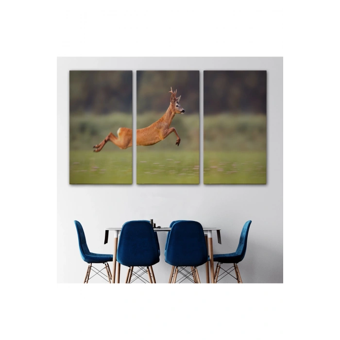 Koşan Geyik Dekoratif Kanvas Tablo 1170