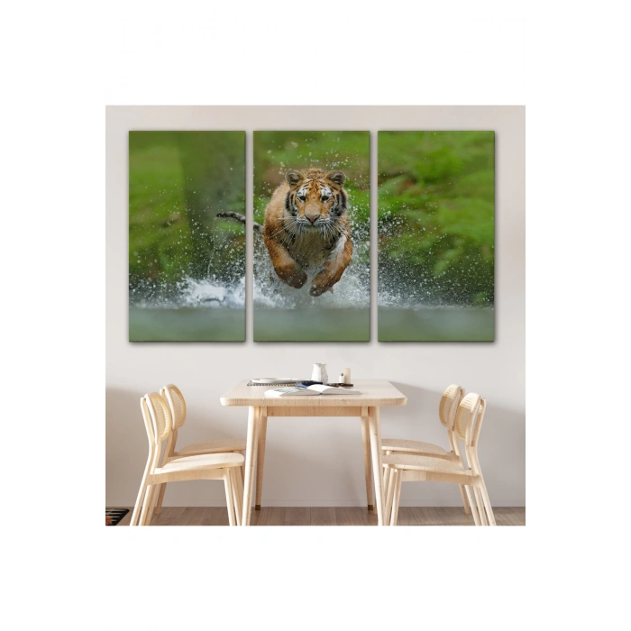 Koşan Kaplan Dekoratif Kanvas Tablo 1142