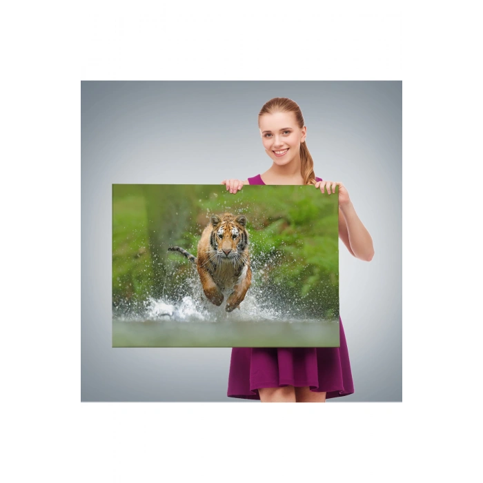 Koşan Kaplan Dekoratif Kanvas Tablo 1142