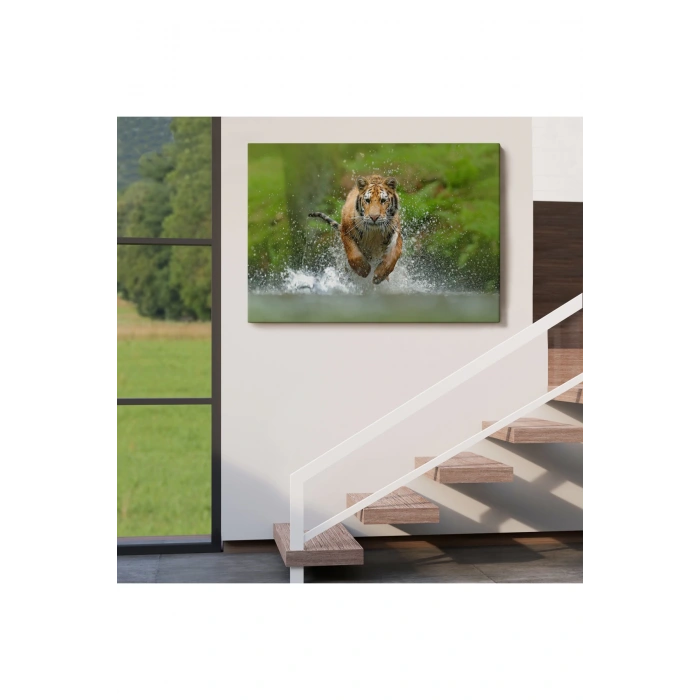 Koşan Kaplan Dekoratif Kanvas Tablo 1142