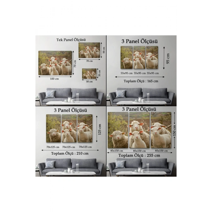 Koyun Kuzu Dekoratif Kanvas Tablo 1119