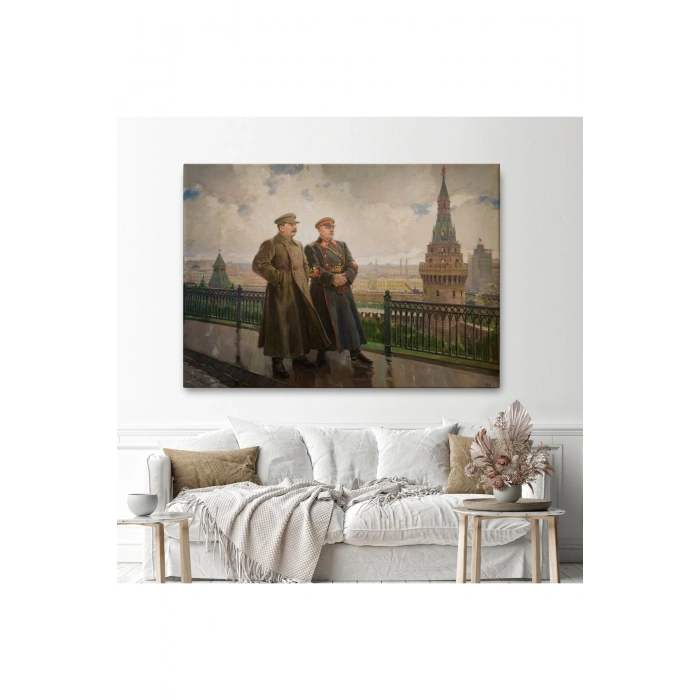 Kremlinde Stalin ve Voroshilov Tablosu - Stalin and Voroshilov in the Kremlin-6551