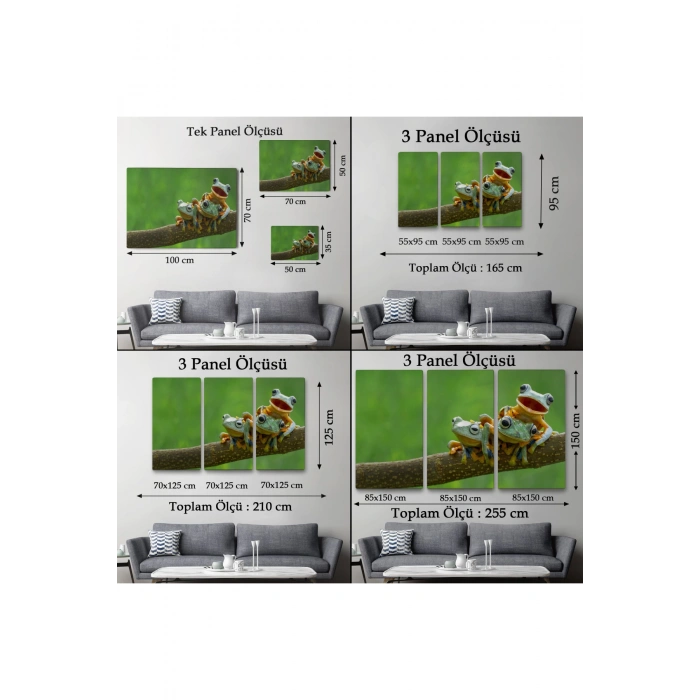 Küçük Kurbağalar Dekoratif Kanvas Tablo 1179