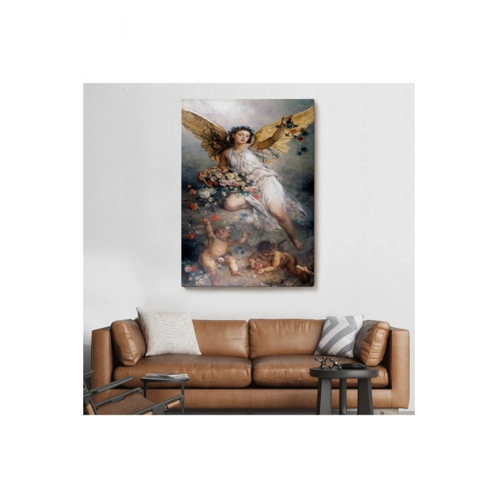 Küçük Melekler ve Annesi Duvar Tablosu-6395