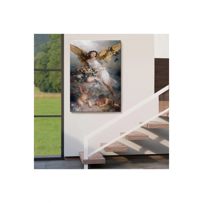 Küçük Melekler ve Annesi Duvar Tablosu-6395