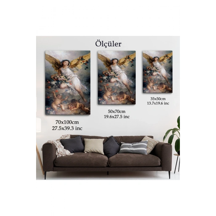 Küçük Melekler ve Annesi Duvar Tablosu-6395