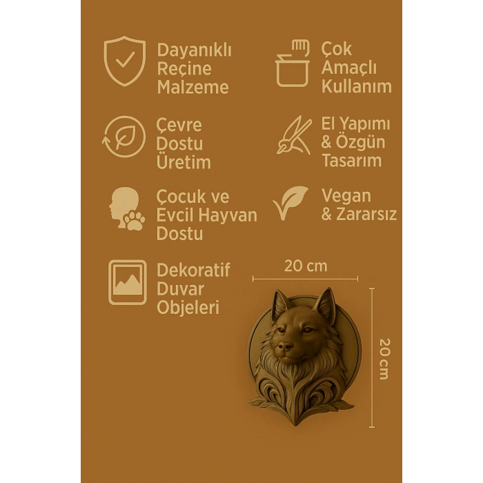 Bozkurt Duvar Dekoru 20 cm