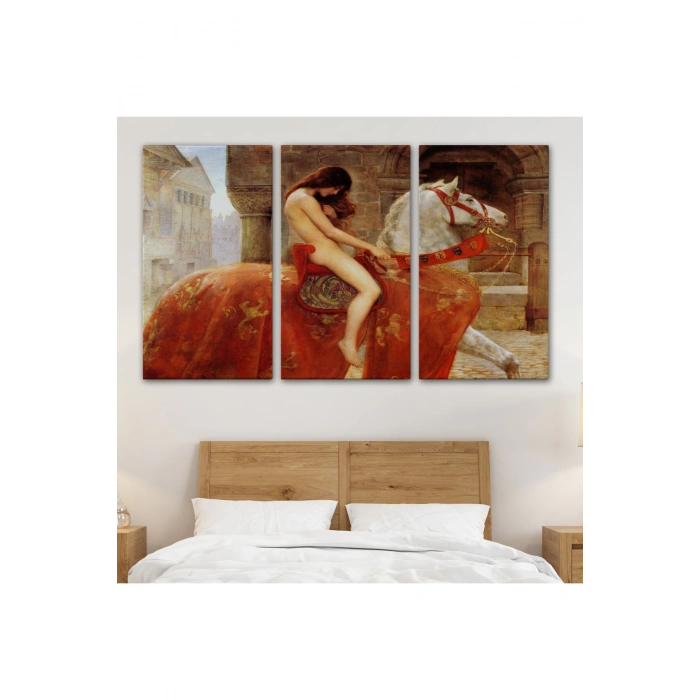 Lady Godiva Tablosu - At Üstünde Çıplak Kadın-6583