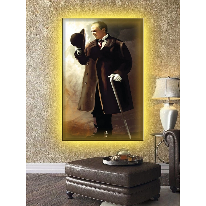 Led Işıklı Atatürk (ev,ofis tabloları)