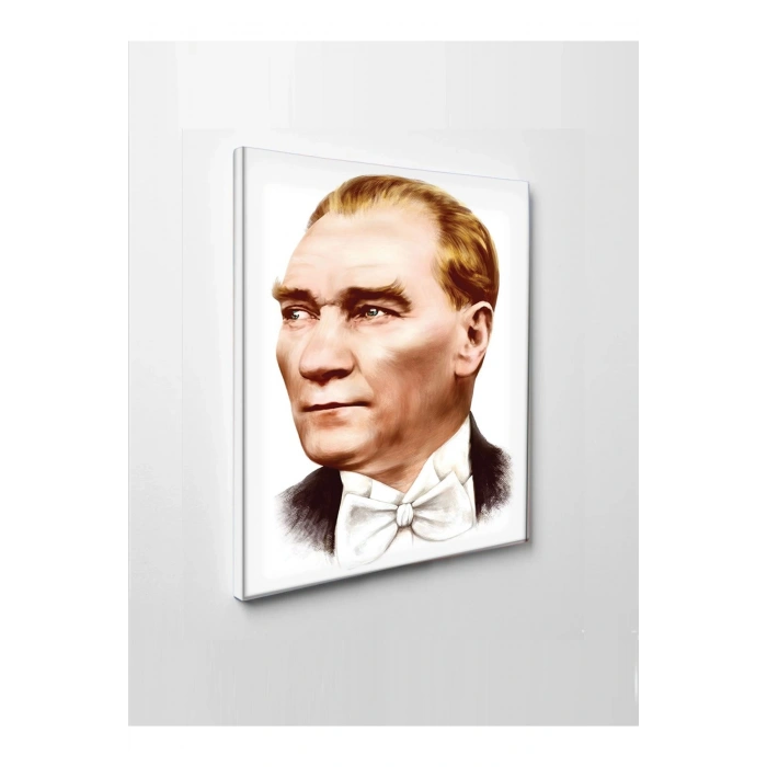 Led Işıklı Atatürk Şık Hediyelik Kanvas Tablo