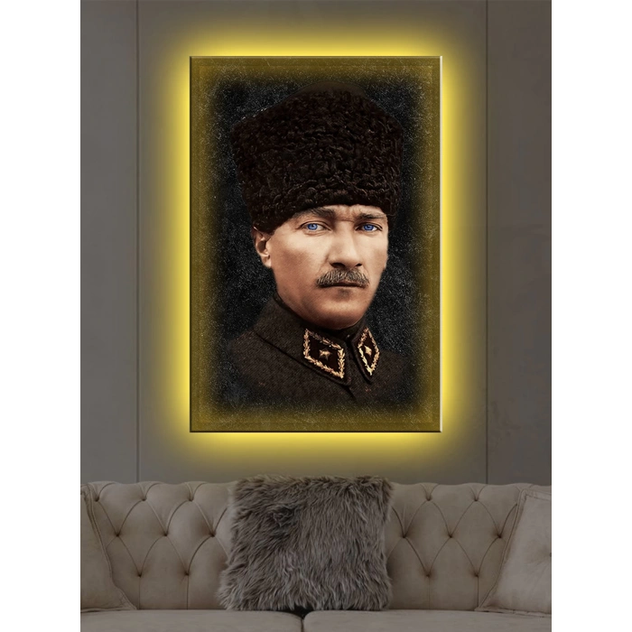 Led Işıklı Atatürk Tablo
