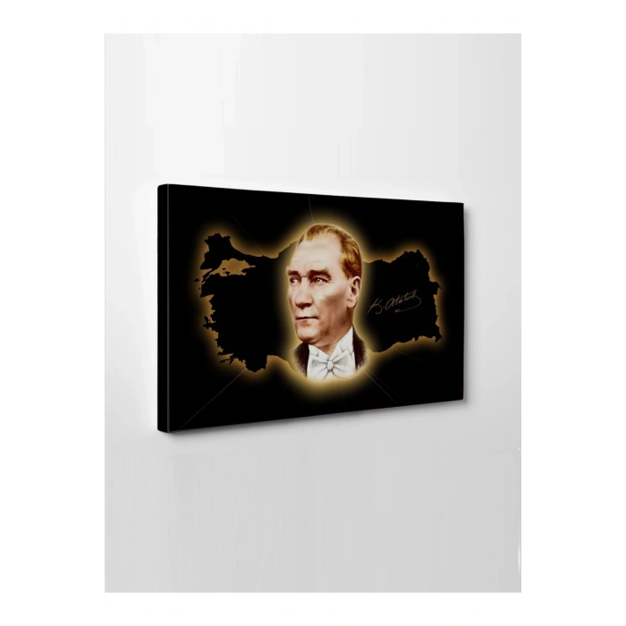 Led Işıklı Atatürk ve Türkiye Haritası Duvar Tablosu