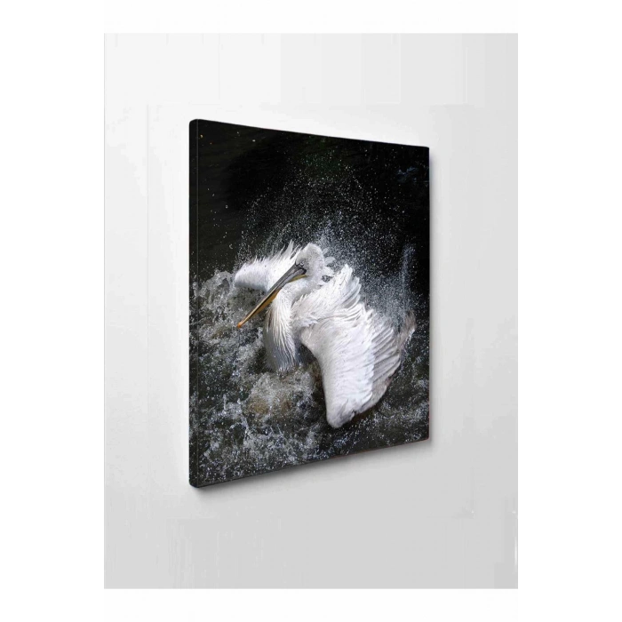 Led Işıklı Beyaz Flamingo Dekor Tablo