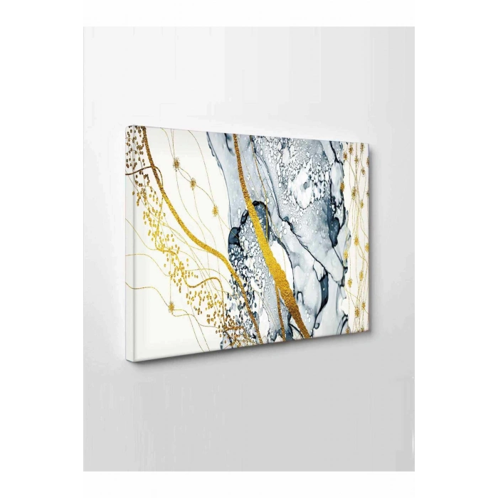 Led Işıklı Dekoratif Gold Kare Tablo