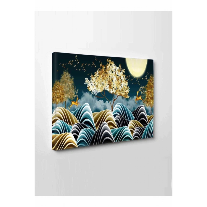 Led Işıklı Dekoratif Renkli Yaprak Tablo