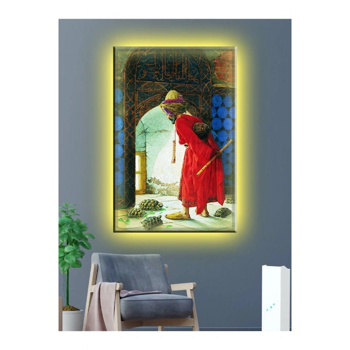 Led Işıklı Dünyaca Ünlü Kaplumbağa Terbiyecisi Tablo